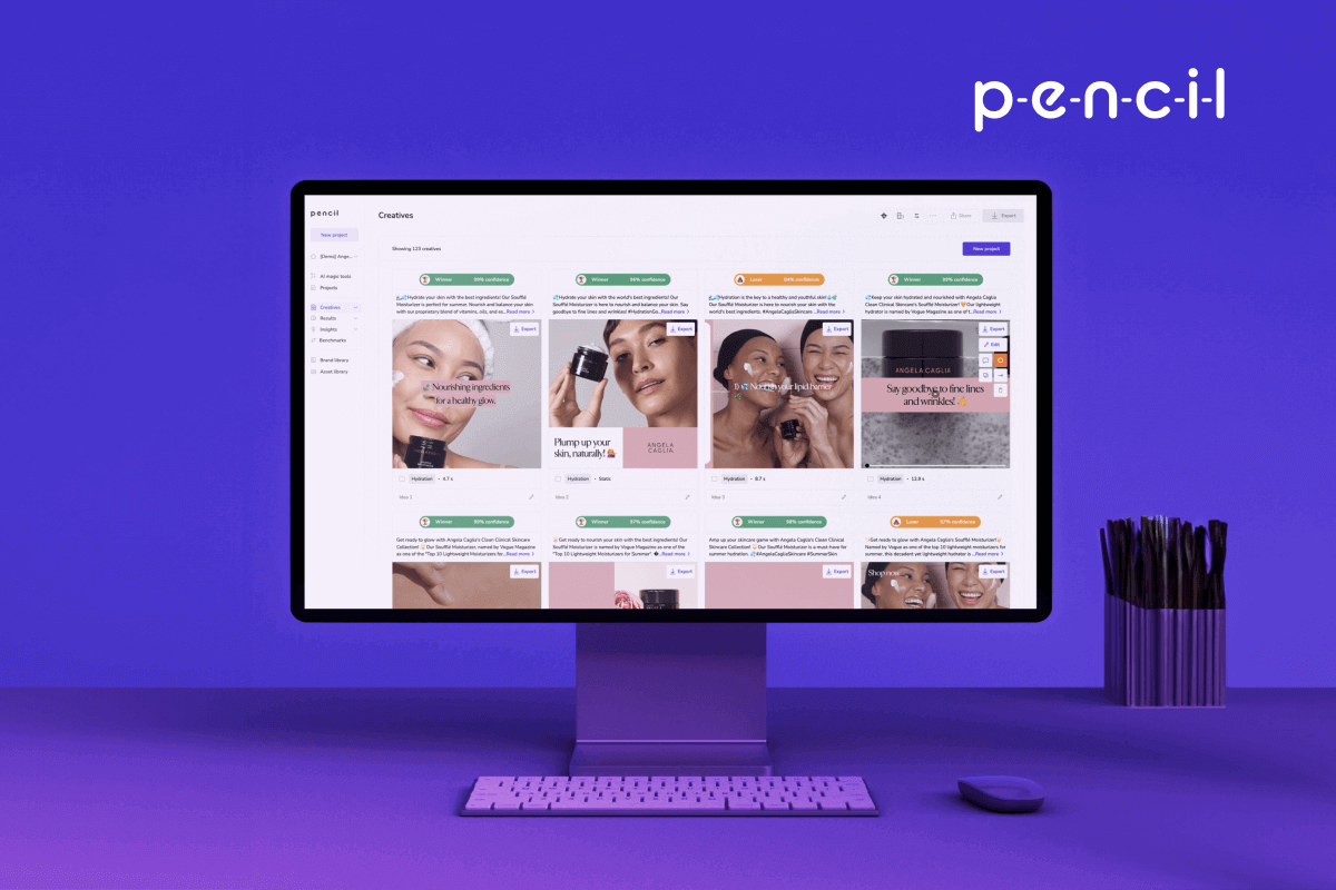 Home page design of Pencil, Singapore-based AI-powered AdTech platform that generates unlimited ad creatives predicted to win.