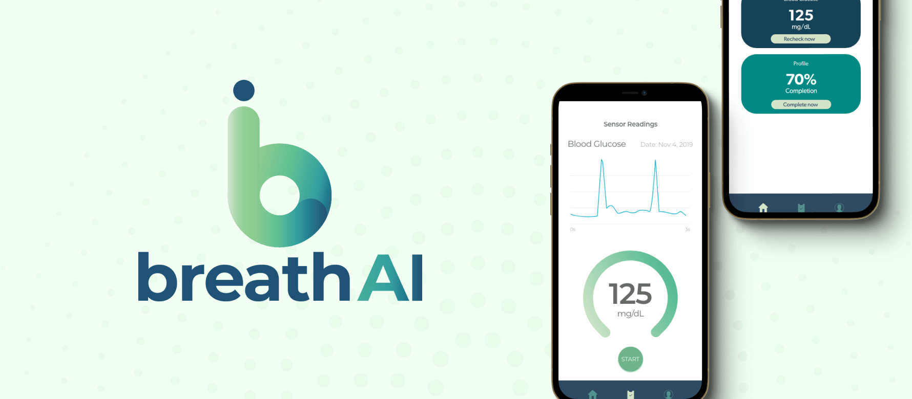 Case Study | App screen design of BreathAI, an innovative HealthTech mobile application